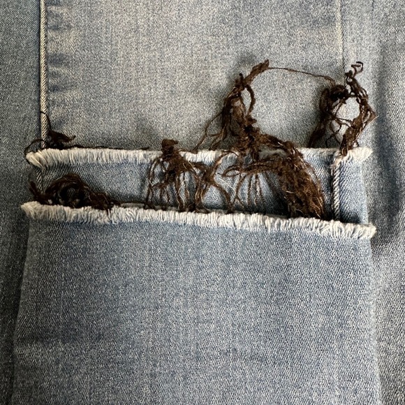 Free People Skinny Jeans Womens 27 Blue High‎ Rise Frayed Hem Pull On Jeggings - Picture 6 of 8